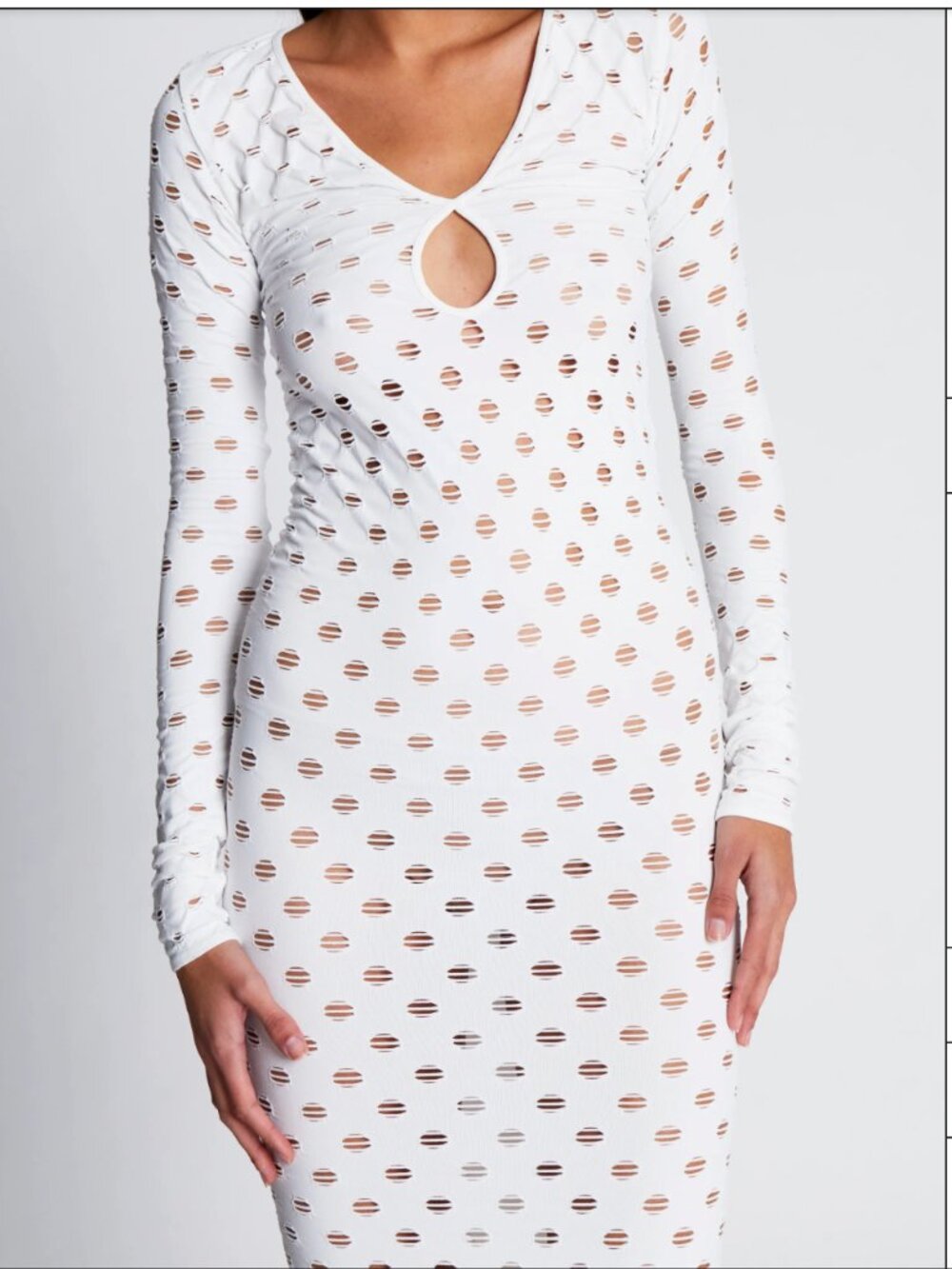 Maisie Wilen Made in Los Angeles Perforated Long Sleeve Gown Size 0/S - Picture 4 of 13